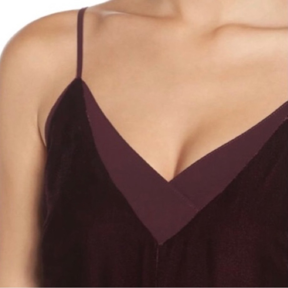 NEW Adeline Rae Asymmetrical Wine Velvet Dress - Picture 3 of 4